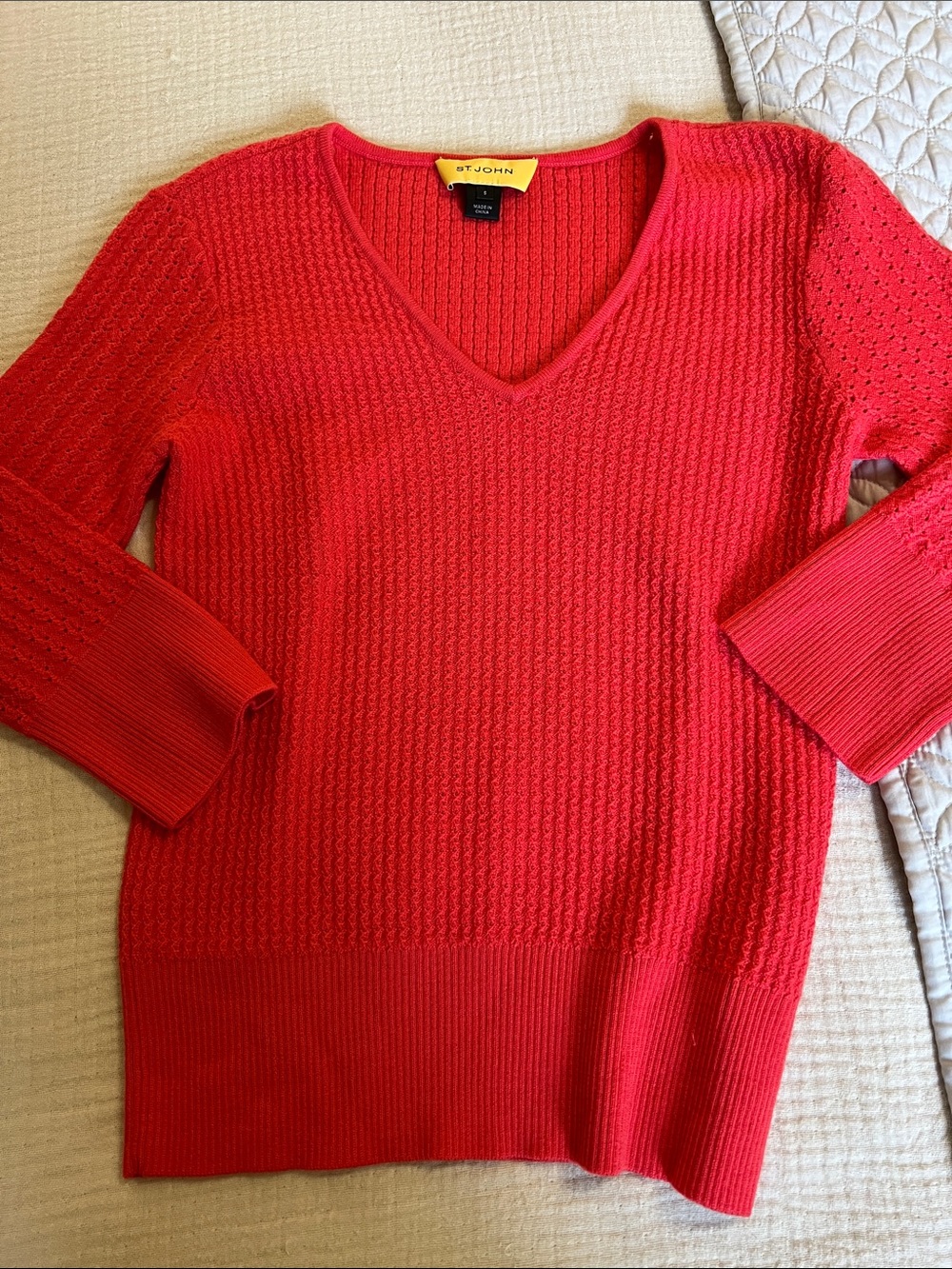 St. John Coral Wool Top